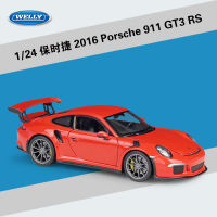 วิลลี่เวลลี่1:24 ปอร์เช่ GT3RS รถสปอร์ตจำลองล้อแม็กรถของเล่นสำหรับของขวัญ HW5D