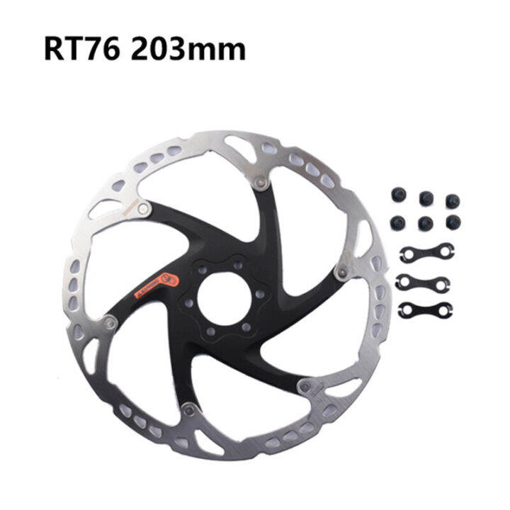 shimano-สลักเกลียวดิสก์เบรคโรเตอร์-rt76ดิสก์เบรคโรเตอร์-mtb-6พร้อมอะแดปเตอร์จักรยานเสือหมอบ160mm-180mm-203mm