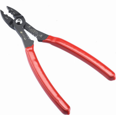 NEIKO 02037A Compact Wire Stripper | 4-in-1 Multi Purpose Electricians Plier | Wire Crimper, Cutter and Gripper | 12-20 AWG Wire Service Tool | Crimps Insulated &amp; Non-Insulated | Electrical Stripping 4 in 1 SERVICE TOOL
