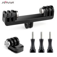 SOONSUN Dual Twin Mount Adapter Cold Shoe Tripod Adapter for GoPro Hero 11 10 9 8 7 6 5 4 DJI Action Camera fixed on SLR Camera