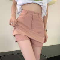 Summer package hip skirt pink denim skirt womens 2023 new small high waist A- line skirt pantskirt