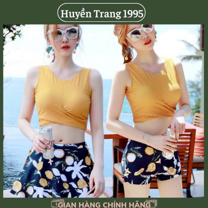 Đồ Bikini Nữ Đi Biển 2 Mảnh Áo Xoắn Eo Đệm Ngực Quần Giả Váy Mặc Tôn Dáng  Siêu Sang Chảnh Phái Nữ | Lazada.Vn