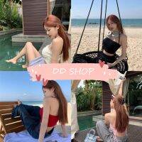 DD SHOPพร้อมส่ง 9A109 เสื้อคล้องคอไหมพรม แบบผูกคอ สายผูก2ข้างมี4สีน่ารัก