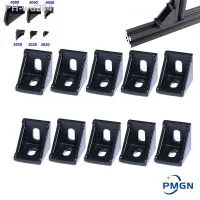 ☸✼ 5pcs/10PCS 2020 3030 Corner Bracket Fitting Black Angle Aluminum Connector 3060 4040 4080 for Industrial Aluminum Profile