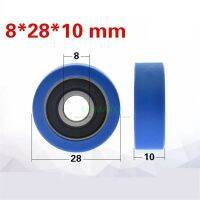 1pcs 8*28*10mm mute  high quality PU-coated 608 bearing roller  UMBB8-28 PU-coated bearing pulley flat wheell