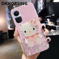 DKHORSING เคสโทรศัพท์กากเพชรแฟชั่นใหม่สำหรับ OPPO Reno 10 / Reno 10 Pro / Reno 10 Pro + ซิลิโคนส่องแสงเป็นประกายระยิบระยับสุดหรูปลอกอ่อน Oppo Reno 10 5G 2023ฝาครอบโปร่งใสกันกระแทก Reno 10Pro Plus พร้อมกระจกแต่งหน้าสาวน่ารัก