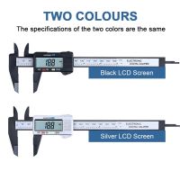 [QQL Hardware Tools]150มม. 100มม. อิเล็กทรอนิกส์ LCD Digital Caliper คาร์บอนไฟเบอร์ไม้บรรทัด Dial Vernier Gauge Micrometer เครื่องมือวัดความลึกเครื่องมือ