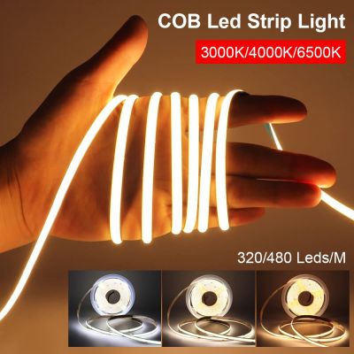 COB LED Strip Light 3000K-6500K  480 LEDs/m Warm White LED Strip Lights High Lumen Tape Lights for Home Kitchen DIY Lighting LED Strip Lighting