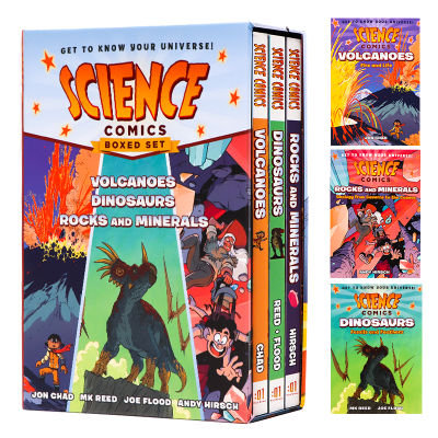 Read comics Science Volume 3 boxed science comics Boxed Set volcanoes Dinosaurs rocks and minerals English original popular science books English Enlightenment