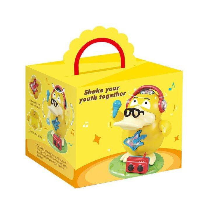 zzooi-pokemon-psyduck-dancing-swing-sounding-toy-diy-portable-luggage-music-box-anime-action-figure-kids-toys-children-birthday-gift