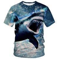 Dolphin Shark Pattern T-shirt เสื้อผ้าผู้ชาย การพิมพ์ 3D Casual T-shirt เสื้อผ้าผู้หญิง ฤดูร้อน O Neck เสื้อยืดกีฬา XS-5XL