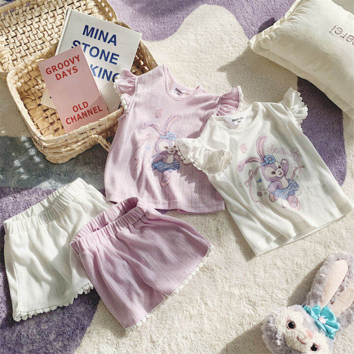 children-pajamas-for-girls-sleepwear-baby-pink-suit-kids-special-clothes-cartoon-slalou-printing-t-shirt-set-home-wear