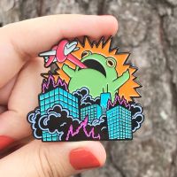 Cartoon Kaiju Frog Giant Frick Frogs Enamel Brooch Pin Backpack Hat Bag Lapel Pins Badges Fashion Jewelry Accessories