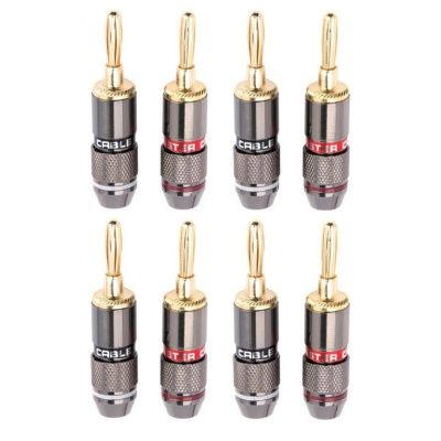 8Pcs 4mm Banana Plug 24K Gold Plated Pure Monster Copper Speaker Adapter Screw Plugs Audio Connectors