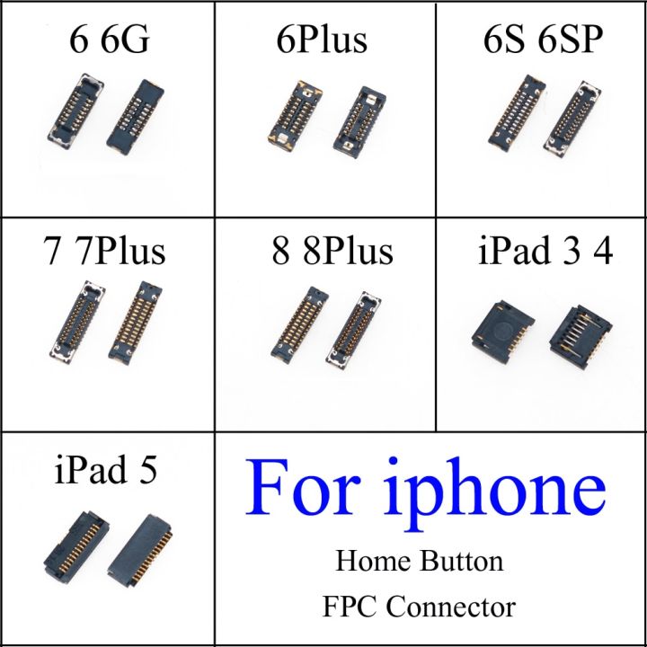 สำหรับ Iphone 6 6G 6 Plus 6S 6sp 5.5 7 7 7P 8 Plus 8 P สำหรับ Ipad 3 4 5ปุ่มโฮมลายนิ้วมือ3d สัมผัสขั้วต่อ Fpc บนเมนบอร์ด