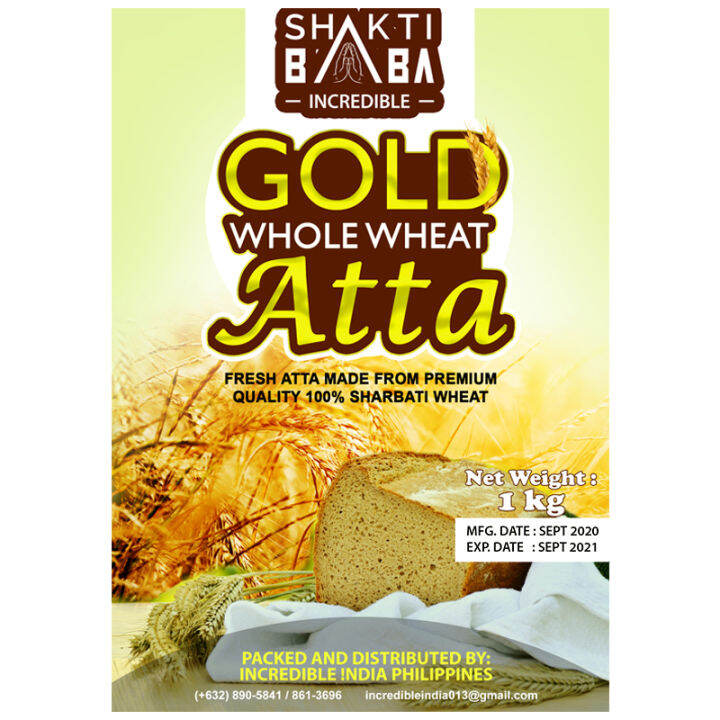 Whole Wheat Flour Gold Atta in Pouch 1kg Lazada PH