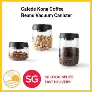 Coffee Jar Airtight 500G Beans,1.8L Beans Container,Vacuum Coffee Box with  Spoon Storage Jar for Coffee Powder,Tea,Cocoa 