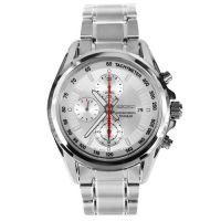 Karnvera Shop นาฬิกาข้อมือผู้ชาย Seiko Chronograph Mens Watch Silver Stainless Steel Strap SNDE57P1