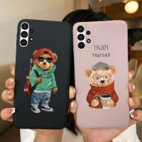 สำหรับ Samsung A13 4G กรณีหมีการ์ตูนน่ารักทาสีซิลิโคนนุ่ม TPU เคสโทรศัพท์สำหรับ Samsung Galaxy A13 A 13 4G Fundas