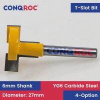 6mm Shank T-Slot Router Bit Diameter-27mm 4-Option งานไม้อาคาร Jigs Fixtures Workbenches ทําเครื่องตัดมิลลิ่ง