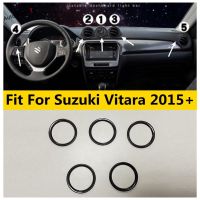 【hot】 5Pc Carbon Dashboard Air Condition Outlet Vent Cover Trim Vitara 2015- 2021 Interior Accessories