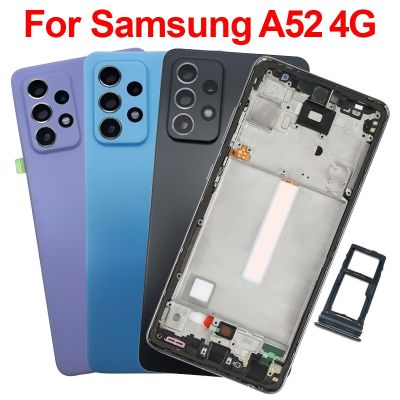 A52 Middle Frame A525 Back Battery Cover Door Rear Housing Lens Middle With SIM Card Tray