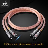 HiFi 2RCA Audio Cable Hi-end Copper and Silver Dual RCA Male to Male Cable For CD Amplifier