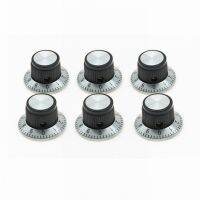 6X Black/Chrome Top Vintage Guitar Top Hat AMP Knob Effect Pedal Knobs Guitar Bass Accessories