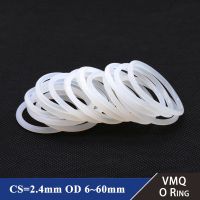 10/50 Buah Makanan Putih Kelas Silikon Cincin Paking CS 2.4Mm OD 6 60Mm Tahan Air Mesin Cuci Karet VMQ Cincin O-ring Cincin Silikon Segel