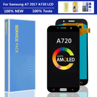 100 Oledlcd ต้นฉบับสำหรับ Samsung Galaxy A7 2017 A720 A720F SM-A720F จอแสดงผล LCD Touch Screen Digitizer Assembly Replacement