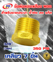 ข้อต่อทองเหลือง ปลั๊กอุด เกลียวนอกตัวผู้ 3/8นิ้ว(3หุน)  WOG (ประปา/น้ำมัน/ลม/gas)