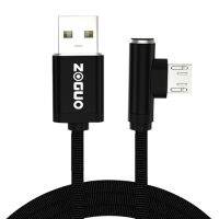 Zoguo ไมโคร Usb สายไนลอน90องศา Samsung สำหรับรวดเร็วขวา3a ข้อมูลสายชาร์จแบตเตอรี่แบบสายถักสายเคเบิลแอนดรอยด์