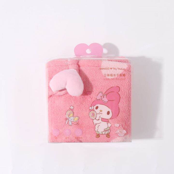 miniso-famous-cinnamon-dog-hello-kitty-soft-water-absorbent-printed-dry-hair-cap-quick-dry-shampoo-cute-doll-byue