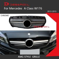 For Mercedes A Class W176 A45 AMG Style Grille Black Silver Front Bumper Racing Grill A180 A200 A250 A220 A45 2013-2018