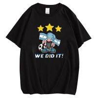 CLOOCL Argentina Flag T-Shirts We Did It Three Stars Sticker Printed Tees Adult Casual Shirts 100% Cotton T-Shirt XS-4XL-5XL-6XL