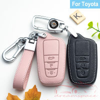 Angel NEW Genuine Leather Car Key Case For Toyota Hilux Fortuner Land Cruiser Camry 3 Buttons