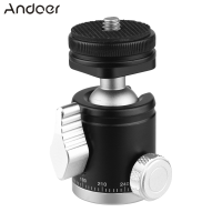 Andoer 2-In-1 1/4สกรูรองเท้าเย็นหัวบอลใช้คู่หัวบอลขนาดเล็ก360 ° หมุนได้อลูมิเนียมอัลลอยหัวบอลสำหรับกล้องที่วางโทรศัพท์ขาตั้งกล้อง