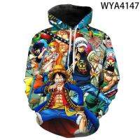 ♙ ฤดูใบไม้ร่วงและฤดูหนาวใหม่การ์ตูน3d พิมพ์ Luffy บุรุษและสตรี Hoodies เด็กสบายๆเสื้อแขนยาวเสื้อ