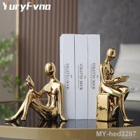 【hot】✢○ YuryFvna Ceramics Abstract Figure Book Bookshelf Bookend Desktop Study Room Ornaments Sculpture