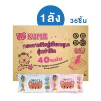 UDA ทิชชู่เปียก KUMA BABY ผลิตจากน้ำแร่ธรรมชาติ 36ห่อ/ลัง ผ้าเปียก  ทิชชู่เด็ก