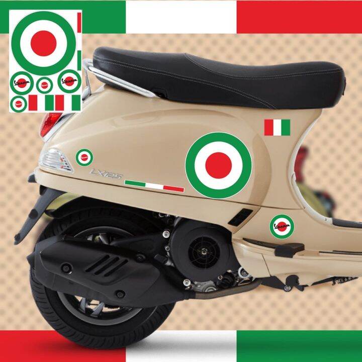 sticker-สติ๊กเกอร์ลาย-vespa-ติดได้ทุกที่-ขายเป็น-set-8-ชิ้น-สติ๊กเกอร์แต่งรถ-vespa-ไดคัทแล้วพร้อมติด