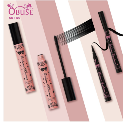 Obuse Mascara &amp; Eyeliner Volum Smooth OB-1129 มาสคาร่า+อายไลน์เนอร์*ของแท้ พร้อมส่ง