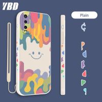 YBD สีน้ำยิ้มสำหรับ Vivo Y20 2021 Y12S 2021 Y12A Y20S G Y20A Y20i โทรศัพท์กรณี,2022ออกแบบใหม่รูปแบบด้านที่แม่นยำฝาครอบเลนส์ป้องกันเลนส์ด้วยเชือกฟรี