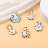 Cute Animal Enamel Pins Duck Goose Brooches Bicycle Doctor Metal Badges Lapel Clothes Funny Kids Friend Jewelry Gifts Wholesale