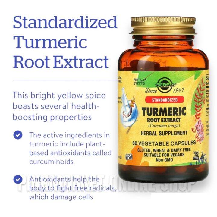 Solgar Standardized Turmeric Root Extract 400 mg, 60 Vegetable Capsules