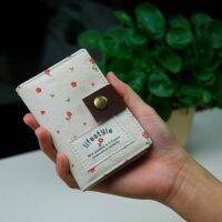 Tempat kartu bisnis wanita lucu casing buku kanvas Bank klip kartu kredit dompet tempat kartu motif bunga tas kartu ID 20 bit