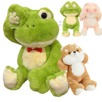 Creative Peek A Boo Frog Plushie Toy Stuffed Soft Bunny Hiding Shiba Inu Dog Panda Crocodile Duck Toys For Kids Birthday Gift