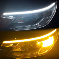 2pcs DRL Car Daytime Running Light LED Flexible Strip Auto Headlights White Turn Signal Yellow ke Flow Lights Waterproof 12v