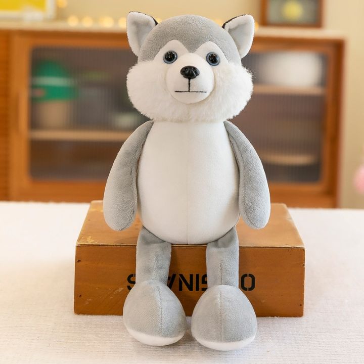 ของเล่นยัดไส้ผ้าขนสัตว์สัตว์ตุ๊กตานุ่มนิ่ม-rait-สุนัขหมีหมาป่าของขวัญเด็กแบบจำลองน่ารักสำหรับเด็กทารก
