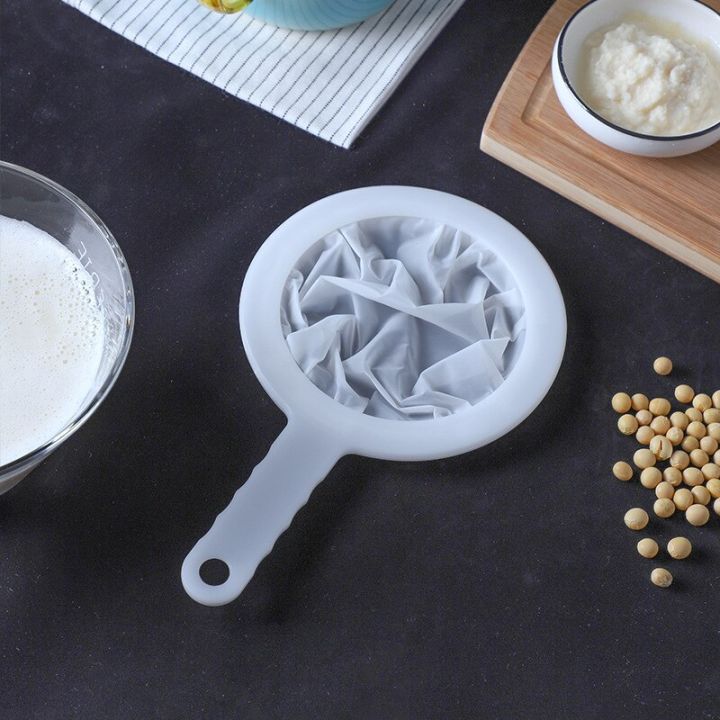 ตะแกรงกรองนมถั่วเหลืองสำหรับใช้ในครัวเรือนกระชอนสำหรับงานครัวกากแยกท่อระบายน้ำตัวกรองหน้าจอน้ำ